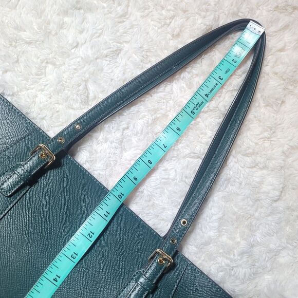 MICHAEL by Michael Kors Voyager Large Crossgrain Leather Tote Bag in Dark Green - Picture 14 of 14